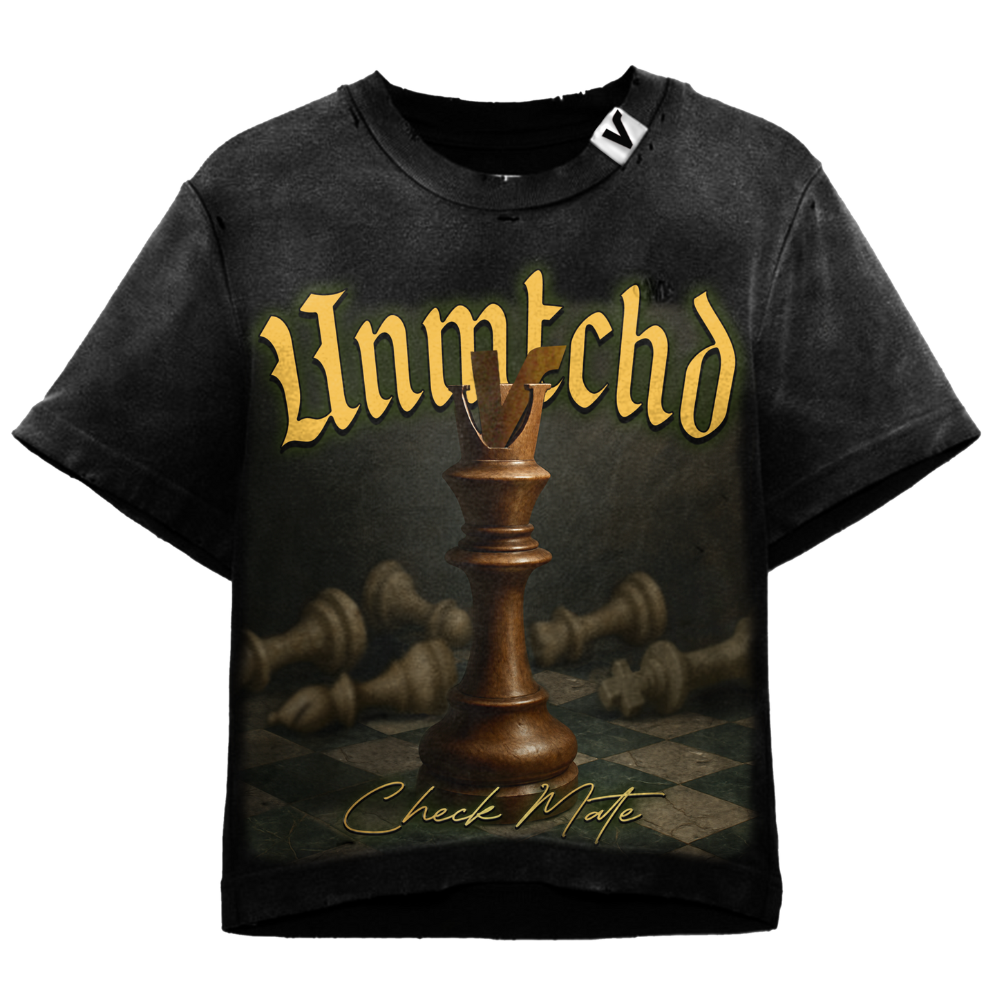 UNMTCHD Check Mate Tshirt Black
