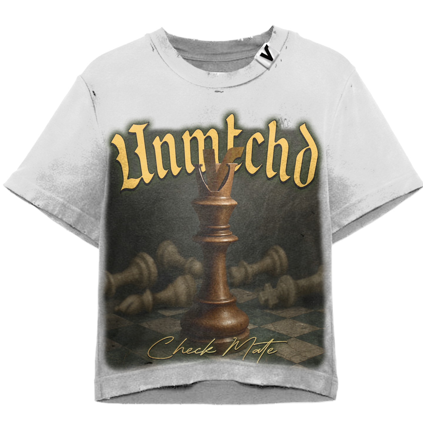 UNMTCHD Check Mate Tshirt White