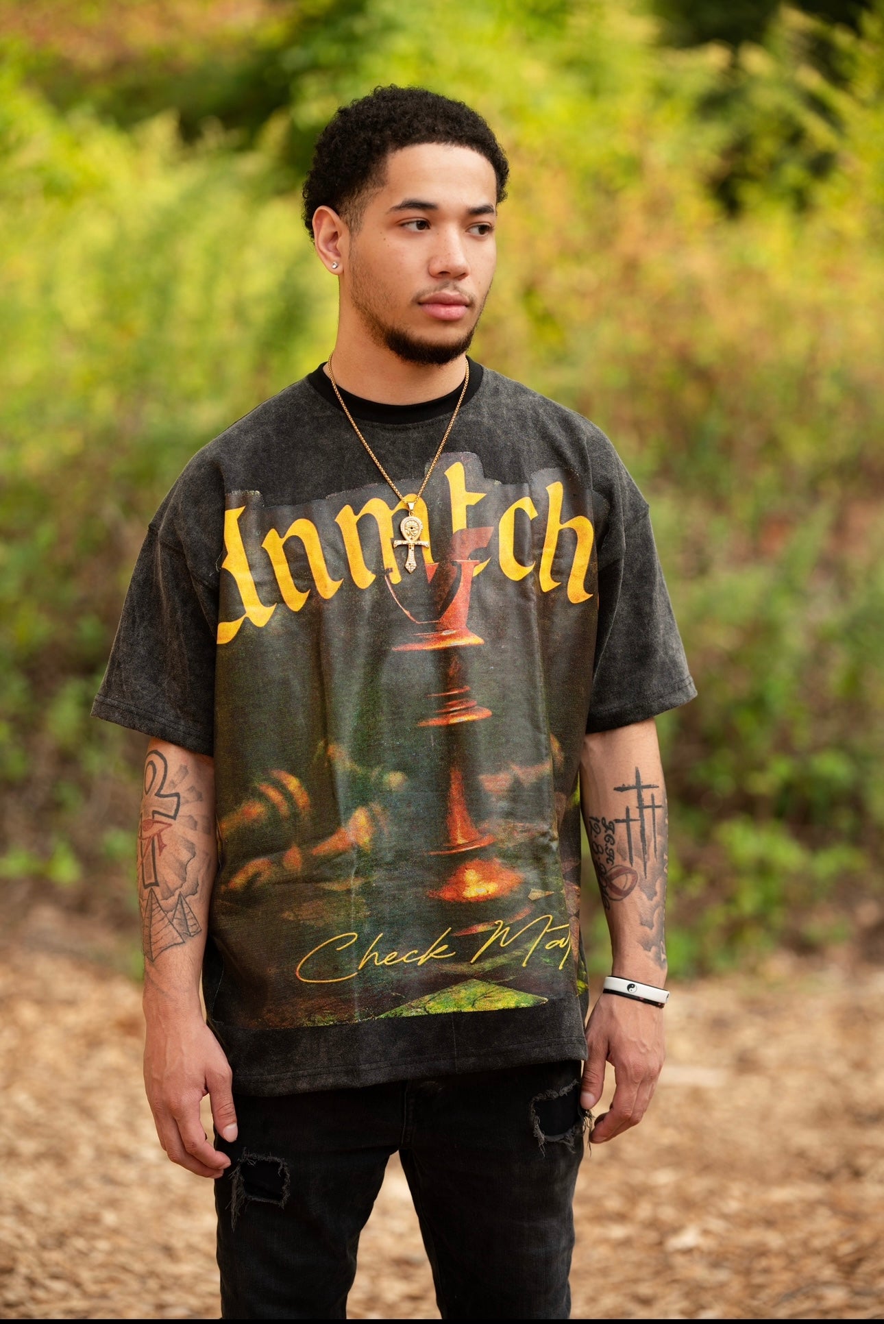UNMTCHD Check Mate Tshirt Black