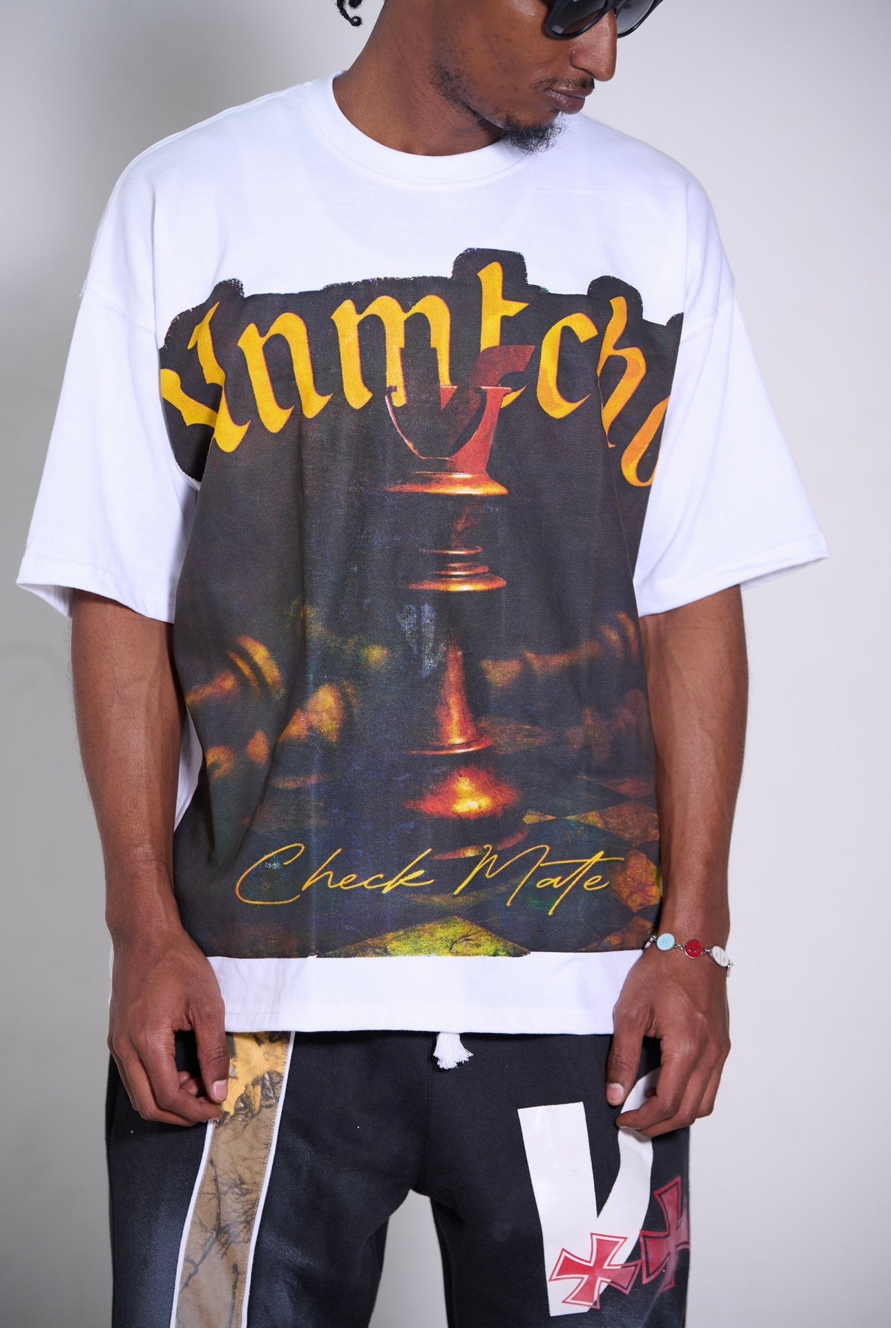 UNMTCHD Check Mate Tshirt White