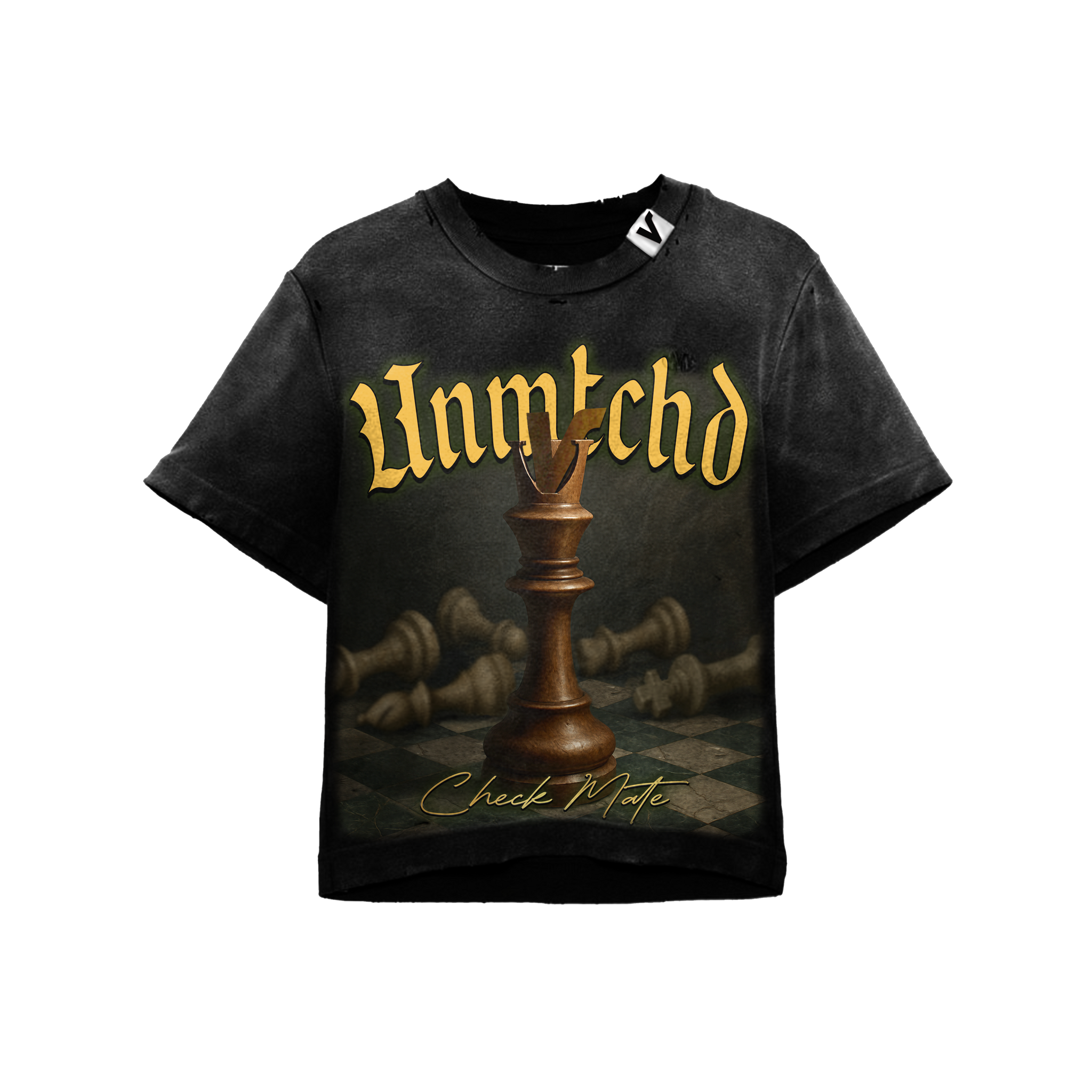 UNMTCHD Check Mate Tshirt Black