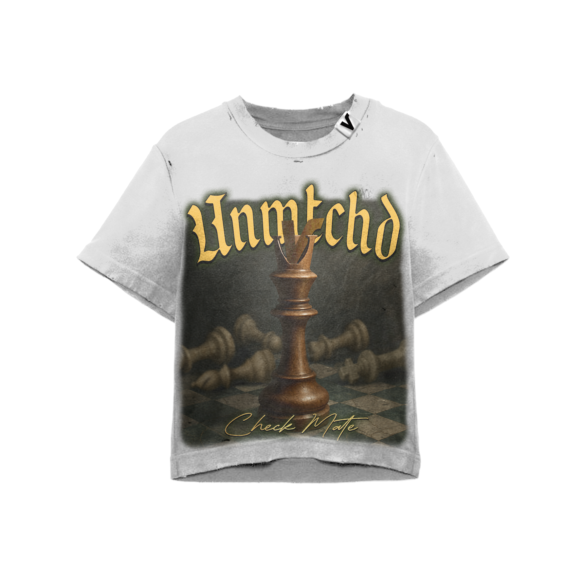 UNMTCHD Check Mate Tshirt White